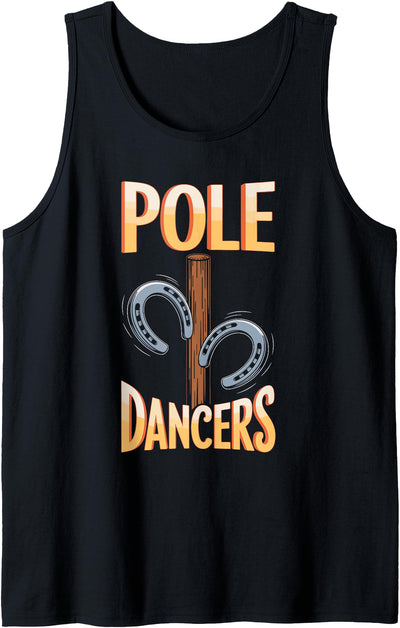 Tossing Horseshoe Pitching Game Horseshoe Thrower Mens Pole Dancers Horseshoes Throwing Horse Horseshoe Pitcher Tank Top