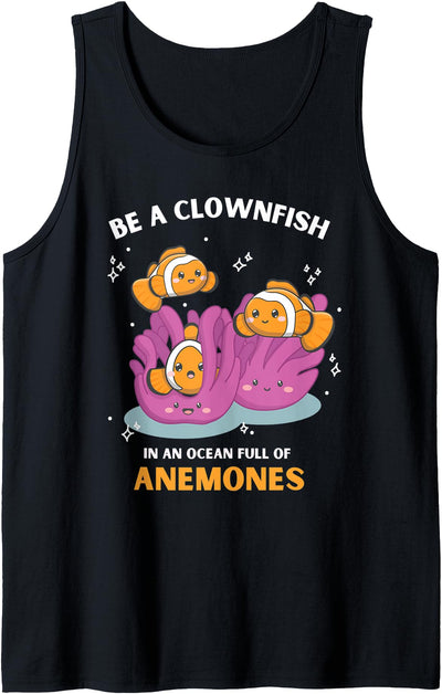 Saltwater Aquarium Clownfish & Coral Reef Sea Anemones Tank Top