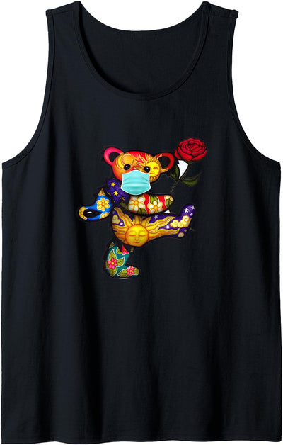 Dancing Bear Wearing Mask For Men and Women Tank Top