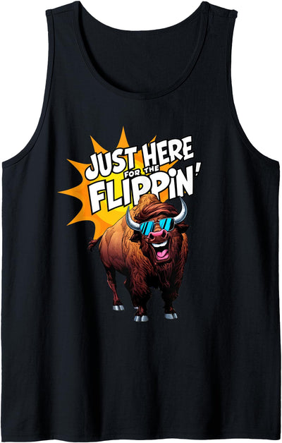 Bison Buffalo Here for the Tourist Flipping Wildlife Park Tank Top