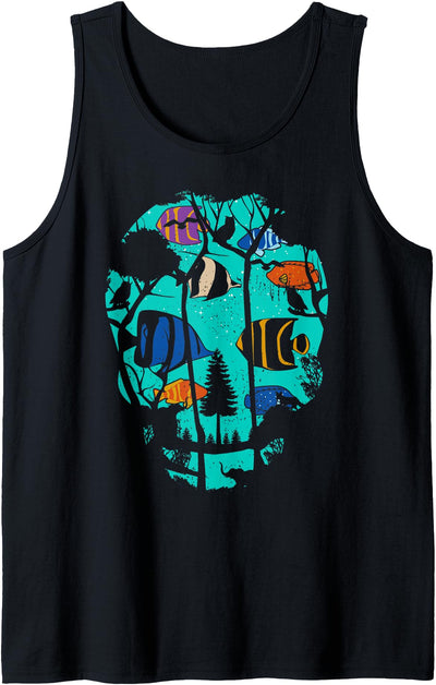Ocean Nature Fish Lover Funny Skull Gifts Tank Top