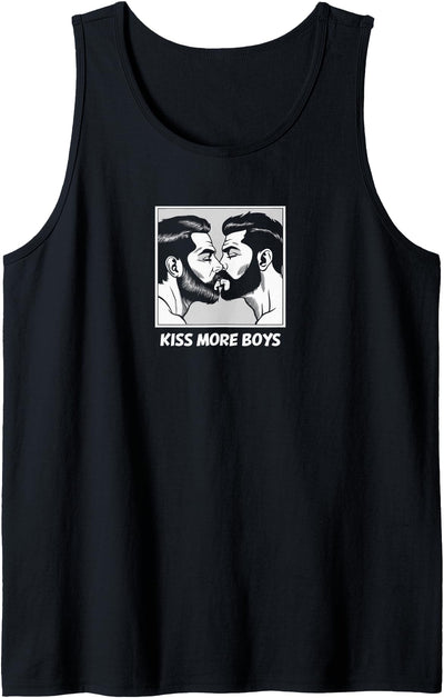Kiss More Boys Gay Bear - Daddy Bear LGBTQ Pride Bearded Men Tank Top