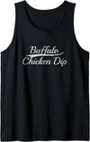 Retro Game Day Classic Bold Appetizer Aesthetic Buffalo Chicken Dip Vintage Inspired Varsity Style Graphic Tank Top - Black