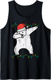Christmas Pajamas PJ Men Women Kids Gifts Dabbing Polar Bear Dab Xmas Christmas Boys Kids Girl Youth Tank Top - Black