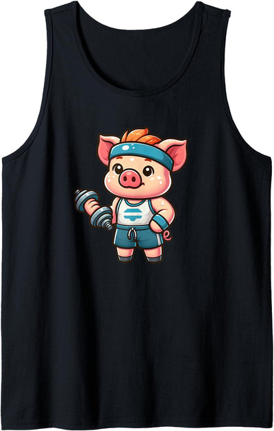 Mini Pig Workout Pet Funny Weightlifting Tank Top