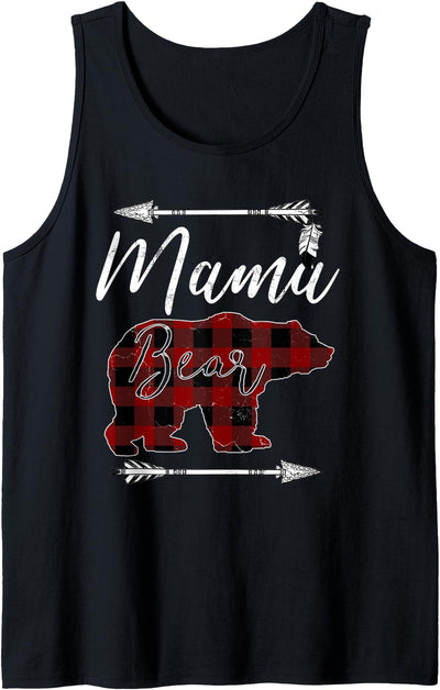 Mama Bear Mother's Day Gift Mom Mommy Buffalo Plaid Tank Top