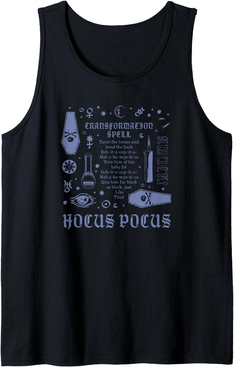 Disney Hocus Pocus Halloween Transformation Spell Recipe Tank Top - Black