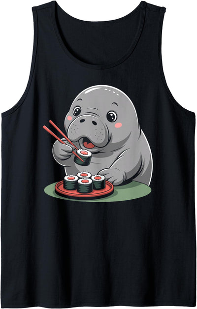 Manatee Sea Cow Lover Floaty Potato Ocean Cute Kawaii Tank Top