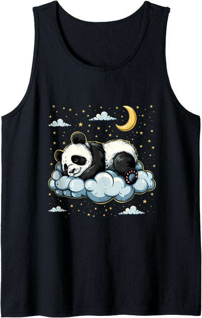Panda Sleeping Moon Napping Sleep Panda Bear Sleepy Animal Tank Top