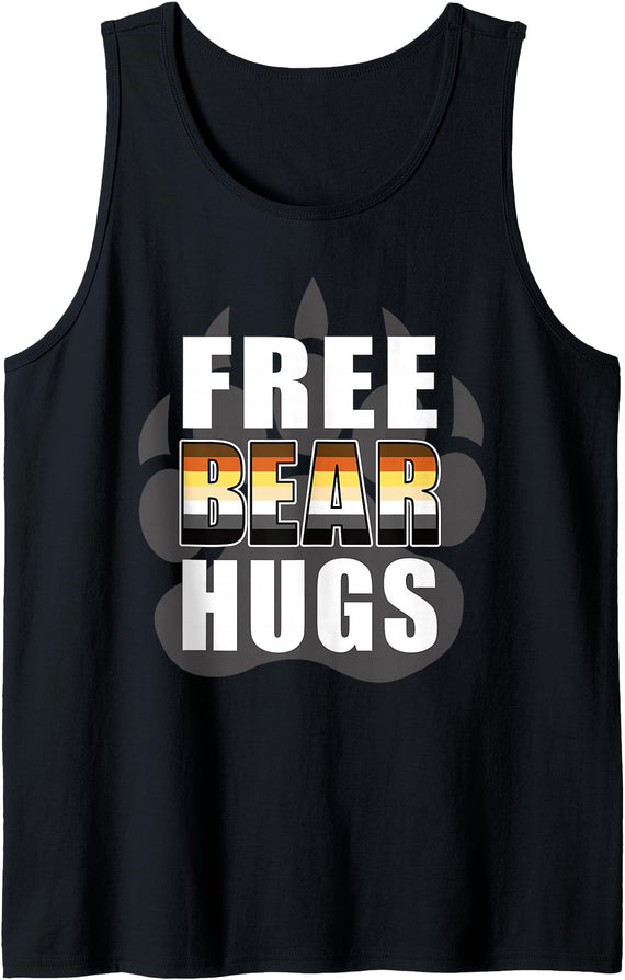 Free Bear Hugs Bear Brotherhood Pride Flag Parade Free Bear Hugs LGBTQ Gay Pride Parade Bear Pride Flag Tank Top - As Pictured