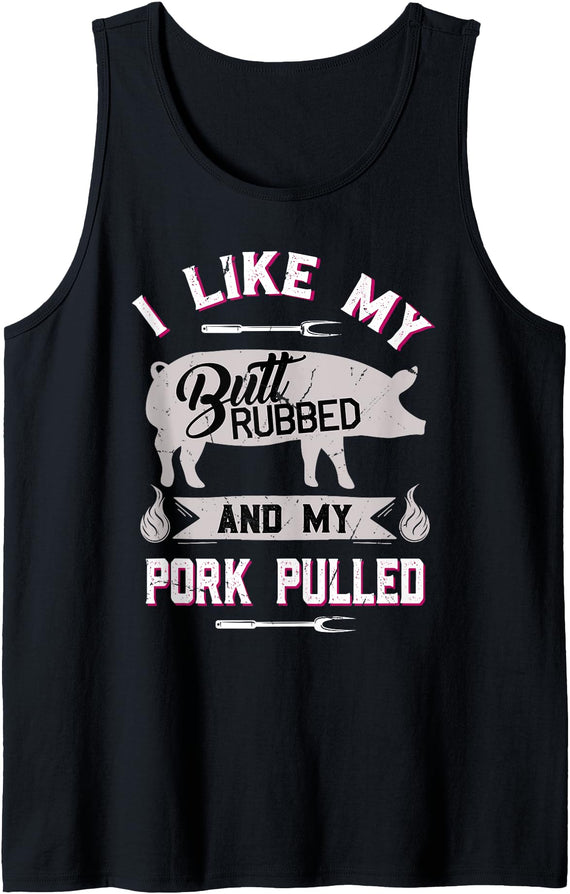 BBQ Grilling Barbecue Gifts & Outfits Funny BBQ Grilling Quote Pig Pulled Pork Tank Top - Black