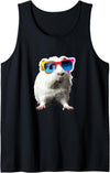 Guinea pig sunglasses Cute guinea pig Chilt with sunglasses Tank Top - Black