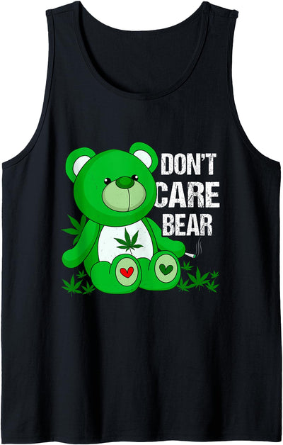 Weed Bear Herb Bear Don't Care Funny Bear Marijuana Cannabis Tank Top