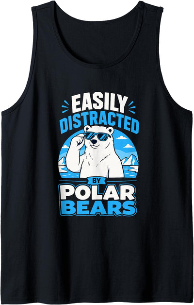 Easily Distracted By Polar Bears Tank Top