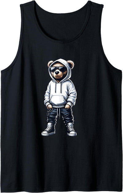 Graphic Teddy Bear Cool Bears Hip Hop Streetwear Colorful Tank Top