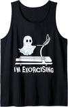 Exorcise Halloween Ghost Horror Funny Costume Funny Gym Exercise Workout Spooky Halloween Ghost I Exorcise Tank Top - Black
