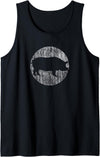 Vintage Pig Shirts Vintage Print Pig - Distressed Pig Tank Top - Black