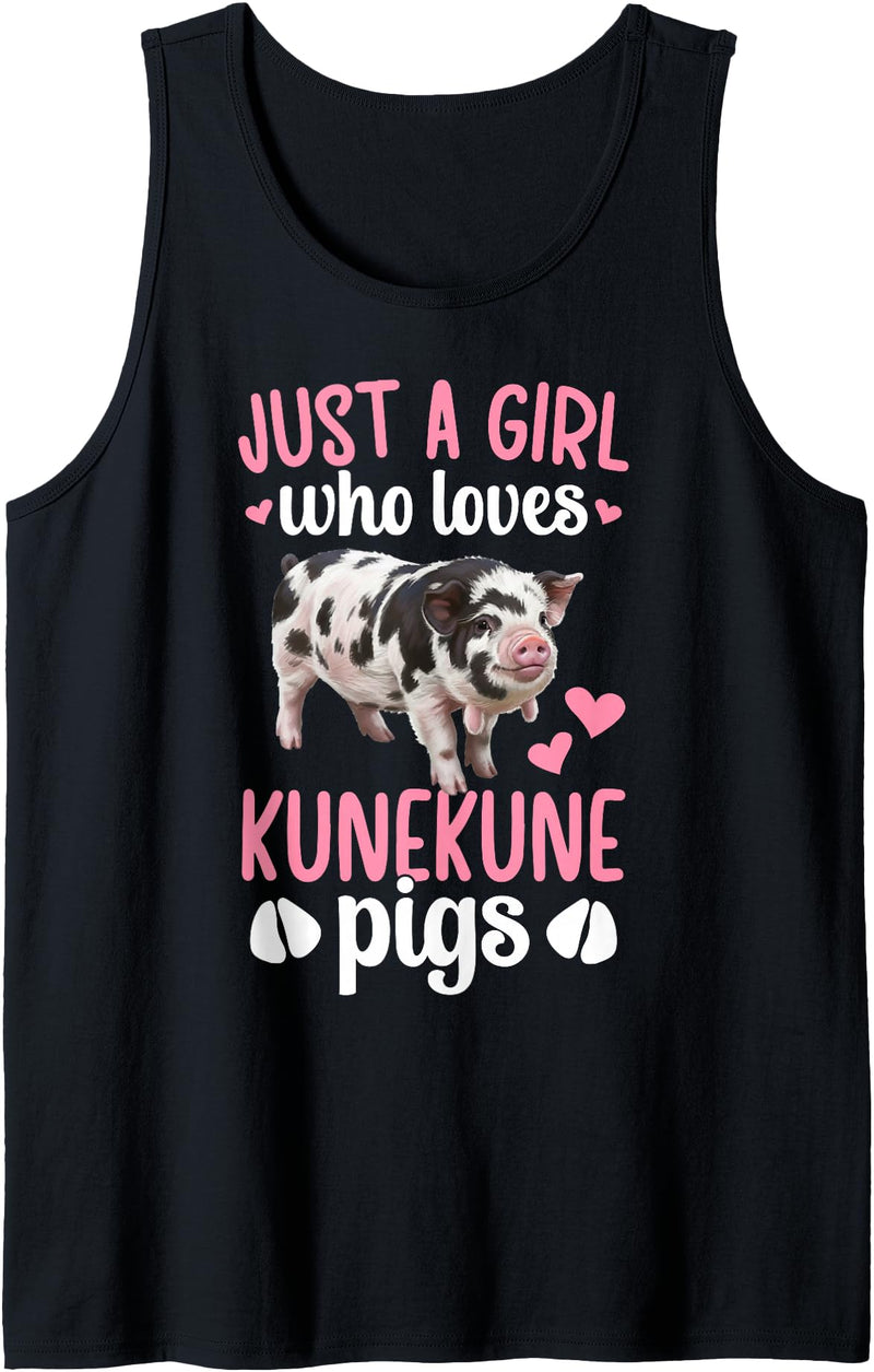 Kunekune Pigs For Kunekune Pig Girl Girl Who Loves Kunekune Pigs Cute Kunekune Pig Lover Tank Top - Black