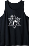 Fashion World Lion of Judah Star of David - Israel Patriotic Shalom Tank Top - Black