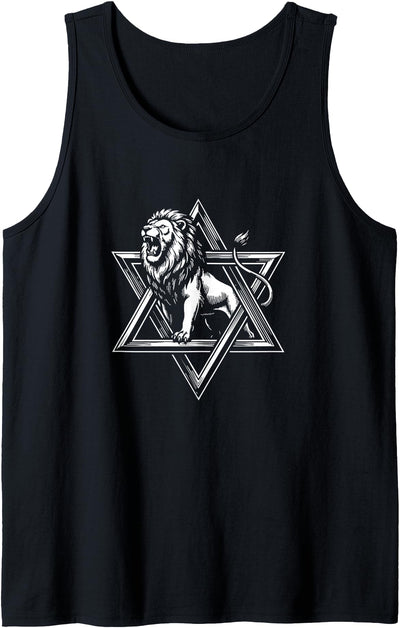 Lion of Judah Star of David - Israel Patriotic Shalom Tank Top