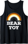 ArtDiggs-BearPride Bear Toy - Gay Bear Pride Rainbow Tank Top - Black
