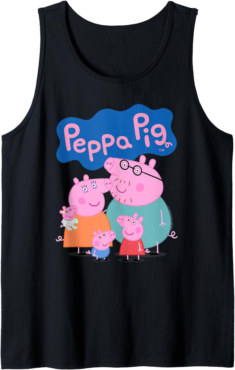 Peppa Pig 20th Anniversary Whole Family Portrait Tank Top - Black