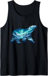 Arctic Wildlife Aurora Borealis Polar Bear Nature Northern Lights Polar Bear Arctic Landscape Tank Top - Black