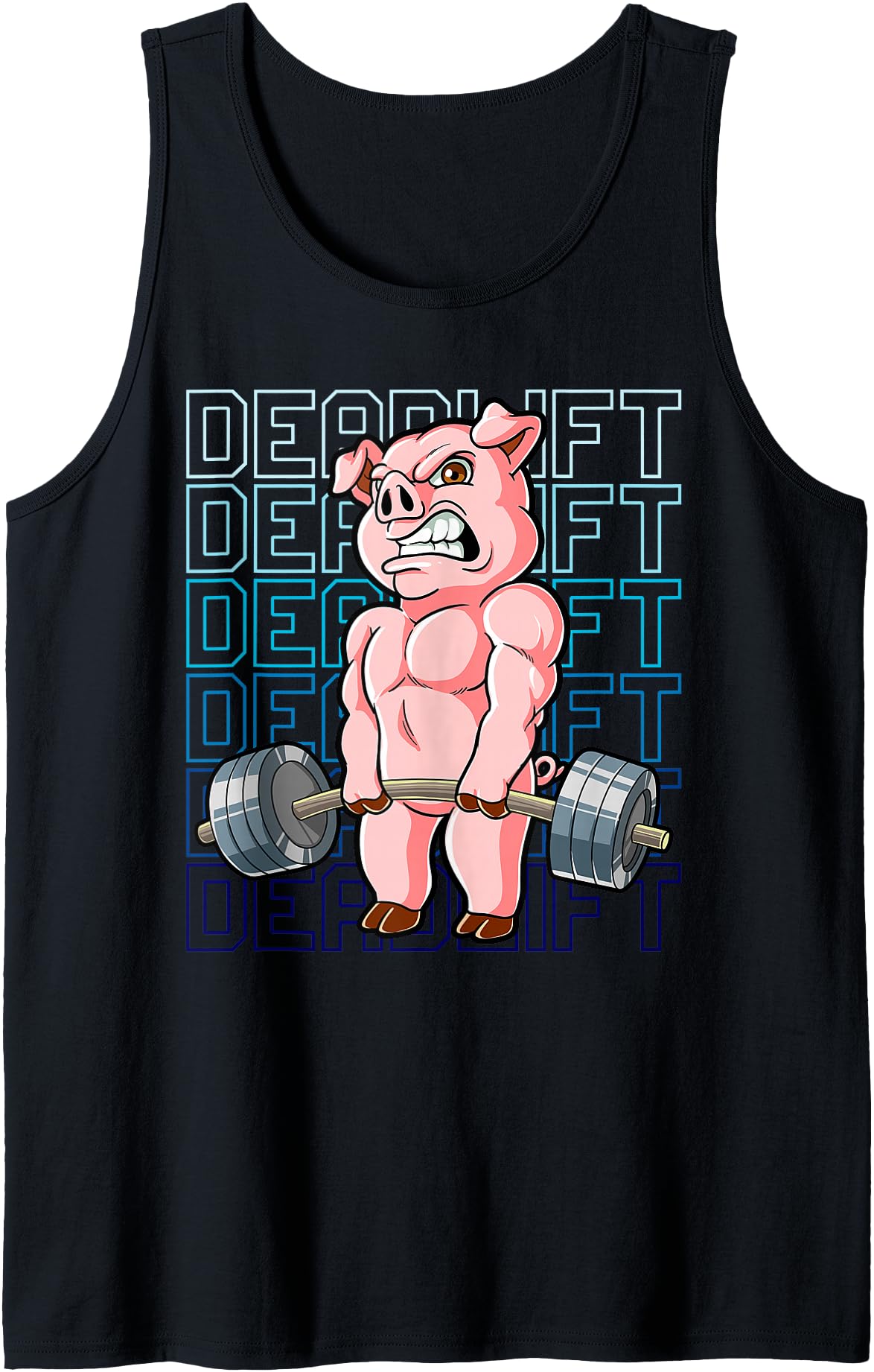 Bodybuilding Gifts Pig Gym Weight Training Deadlift Tank Top - Black