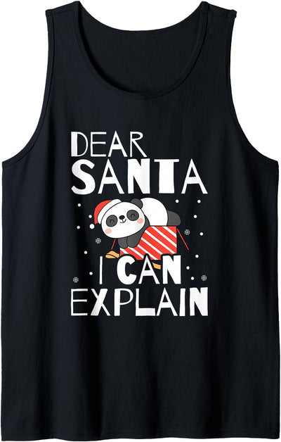 Santa Panda Lover Xmas Cute Animal Bear Christmas Panda Tank Top