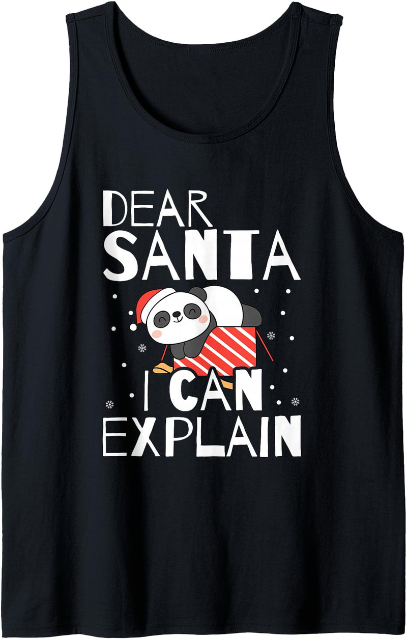 Panda Lover Xmas Panda Bear Christmas Panda Gift Santa Panda Lover Xmas Cute Animal Bear Christmas Panda Tank Top - Black
