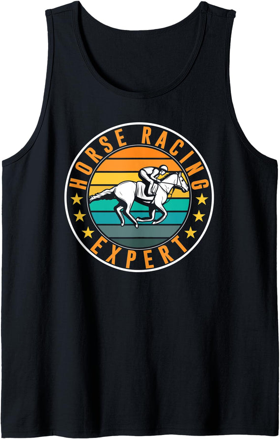 Jockey Sayings Track Horse Racing Hobby Horse Racing Expert Race Horses Racer Tank Top - Black