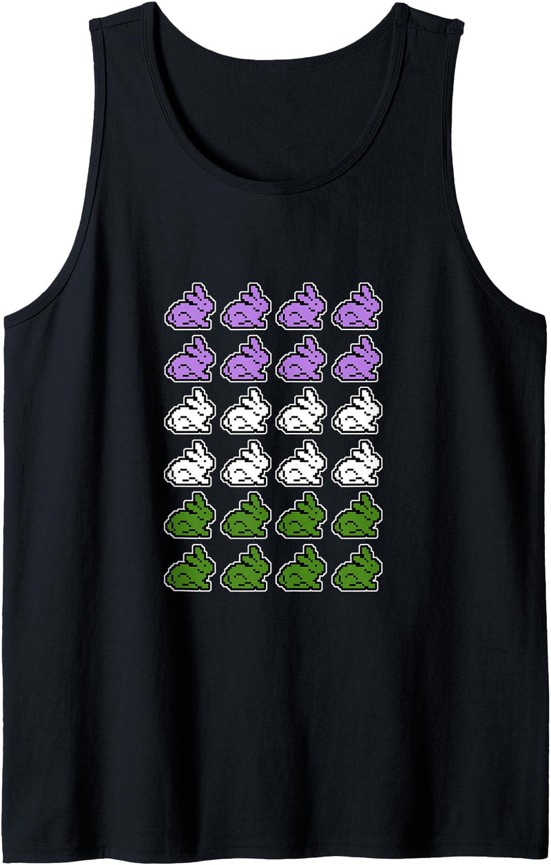Flag Colors Rabbit Tank Top in Black