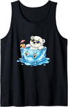 Cool Polar Bear Summer Ice Cube Vibes Chill Polar Bear in Ice Cube Summer Mood Tank Top - Black