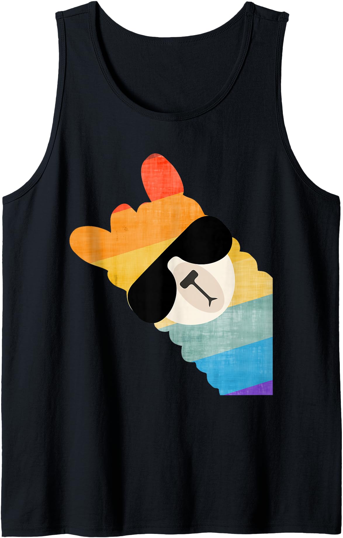 Llama Alpaca gifidea for men and women Rainbow Alpaca Llama Fun with sunglasses for women and men Tank Top - Black