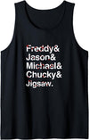 Horror Movie Icons Freddy Jason Michael Horror Film Character List Tank Top - As Pictured
