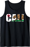 California Republic Flag Souvenir Novelty Gift California Flag Cali Home Love Men Women Kids Tank Top - Black