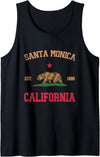 Santa Monica California CA Designs Santa Monica California Tank Top - Black