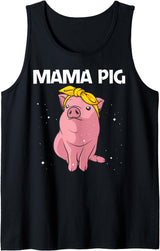 Cool Pig Gift Pig Lover Stuff & Accessories Cute Pig Art For Women Girls Mom Pig Farmer Hog Swine Lover Tank Top - Black