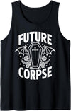 Coffin Humor Halloween Future Corpse Future Corpse Funny Halloween Coffin Bats Tank Top - Black