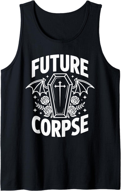Coffin Humor Halloween Future Corpse Future Corpse Funny Halloween Coffin Bats Tank Top