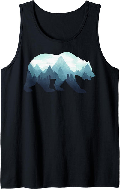 Bear Double Exposure Surreal Wildlife Animal Tank Top