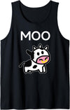 holy cow Tess & Gifts Funny Farmer Cow - MOO Cow for Adults Men Women Boys Girls Tank Top - Black