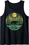 Grizzly Bear Camping Hiking Mountain Vintage Bear Forest Retro Wildlife Nature Tank Top - Black