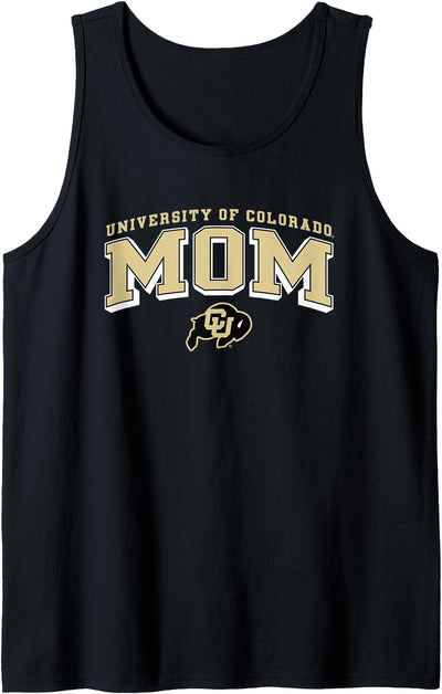 Cow Elite Authentics Colorado Buffaloes Mom Arch Black Tank Top