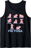 Yoga Animals are doing Sports Pig Yoga Cute Pigs Doing Sport Pig Yoga Tank Top - Black