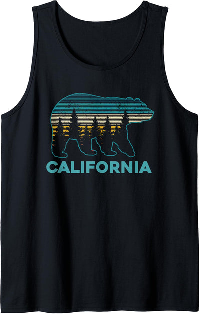 California Bear Vintage Retro Nature Hiking Souvenir Gift Tank Top