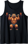 Bear Powerlifting Weightlifting Gym Apparel Bear Powerlifting Weightlifting Gym Workout Tank Top - Black