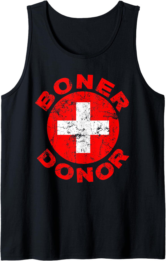 Boner Donor Shirt Creationz Co. Boner Donor Shirt Funny Halloween Costume Idea Tank Top - Black