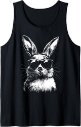 Rabbit Easter Bunny Sunglasses Tank Top in Black