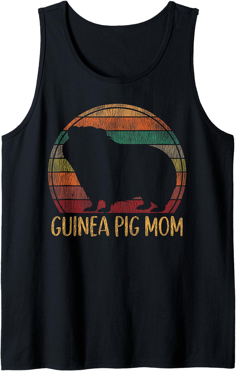 Cute Guinea Pig Lover HD0 Guinea Pig Retro Vintage Guinea Pig Mom Tank Top - Black